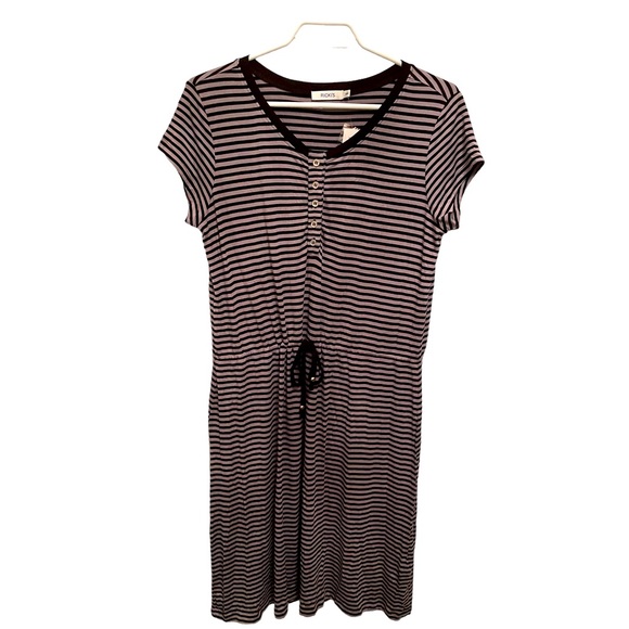 Ricki’s grey and black striped dress with drawstring waist in medium - Picture 1 of 8
